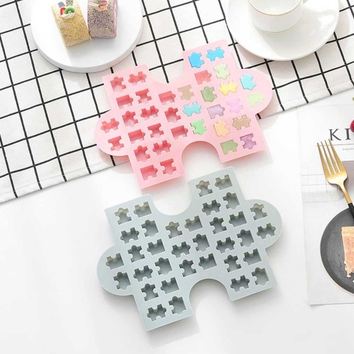 Silikon Kek Kalıp Çikolata Puzzle Şekilli Minik Puzzele Kalıbı Şeker Hamuru Jelibon Kalıbı