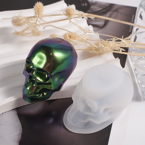 Epoksi Reçine Silikon Kalıp Taş Tozu Kuru Kafa Mum Kalıbı 11.2X7.6 CM