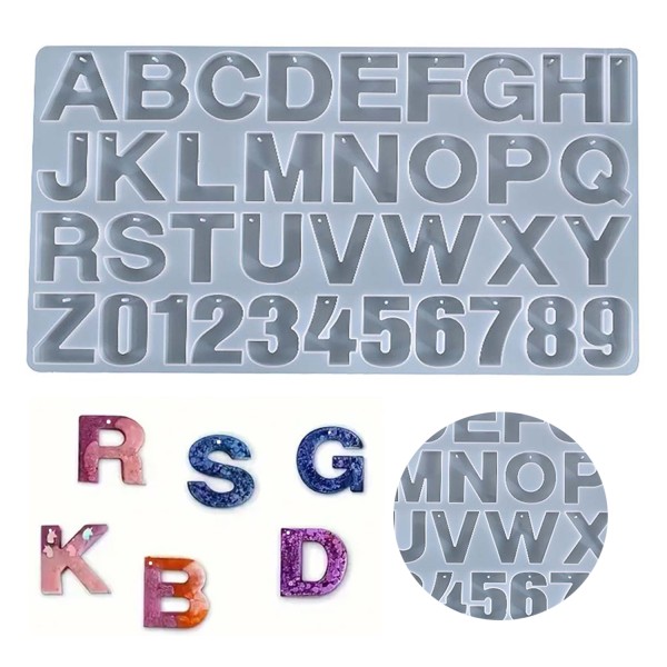 Epoksi Silikon Kalıp Düz Büyük Delikli Harfler ve Rakamlar Kalıbı 36 Lı