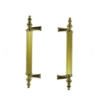 Kulp Silindir Çizgili  Plastik  Model 14 CM (2 Adet)  Gold