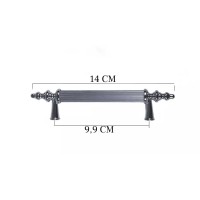 Kulp Silindir Çizgili  Plastik  Model 14 CM (2 Adet)  Gümüş