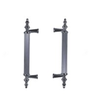 Kulp Silindir Çizgili  Plastik  Model 14 CM (2 Adet)  Gümüş