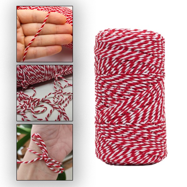 Bileklik İp Beyaz Kırmızı Şans Bilekliği İpi 2 MM (200 GR)
