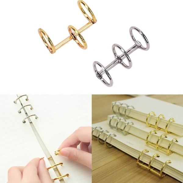Defter Kapağı Gevşek Yapraklı Bağlayıcı Metal Halkaları - 2 Adet  Gümüş