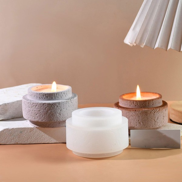 Silikon Kalıp Dekoratif Silindir Taş Tozu Beton Alçı Ve Mum Kalıbı