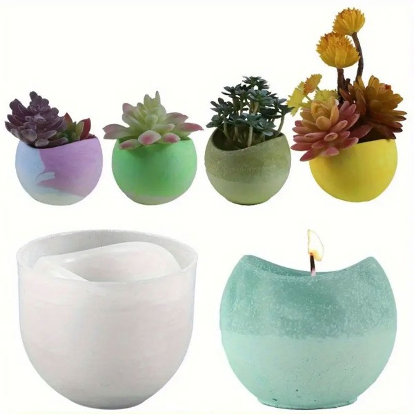 Silikon Kalıp Beton Çiçek Saksıları Sukulent Saksılar Ve Mumluk Kalıbı