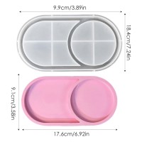 Epoksi Silikon Kalıp Oval Mini Tepsi Yuvarlak Bölmeli 18.4X9.9 CM