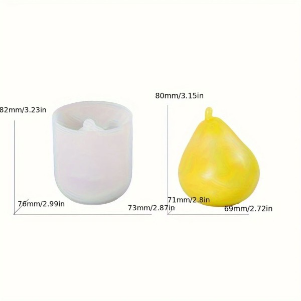 Epoksi Silikon Armut Taş Tozu Kalıbı 8.2X7.3 CM