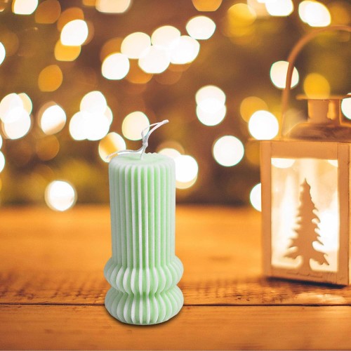 Epoksi Silikon Düz Çizgili Sütun Taş Tozu Ev Dekorasyonu Mum Kalıbı