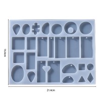 Epoksi Silikon Kalıp Çoklu Takı Kolye Küpe Kalıbı 16.4X21.4 CM 26 Lı