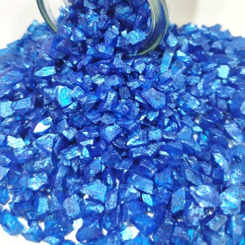 Dekoratif 4-8 MM Arlığında Gerçek Cam Kırığı (1 KG) Saks Mavi