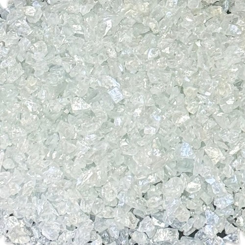 Epoksi Mum Dekoratif 2-4 MM Arlığında Gerçek Cam Kırığı (50 GR)  Sade Beyaz (Düz)