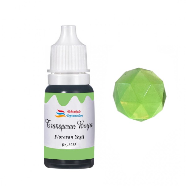 Epoksi Reçine Transparan Boya Pigment Şeffaf Epoksi Boyası 20 ML  Floresan Yeşil - 6038