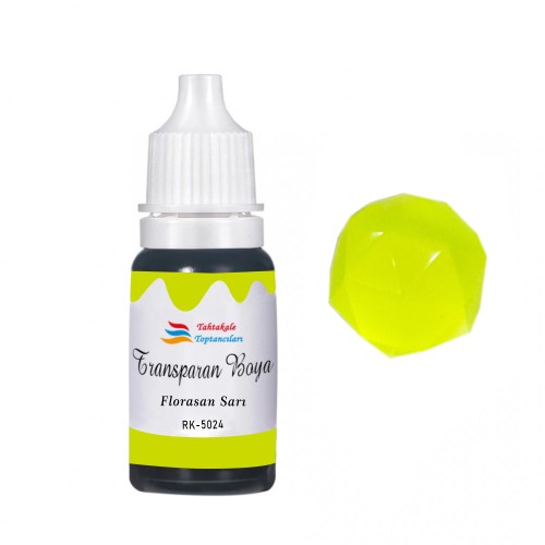 Epoksi Reçine Transparan Boya Pigment Şeffaf Epoksi Boyası 20 ML  Floresan Sarı - 5024