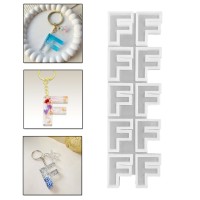 Epoksi Çoklu Silikon Kalıp Düz F Harfi Anahtarlık Reçine Seri Döküm Kalıbı 4 CM 10 Lu