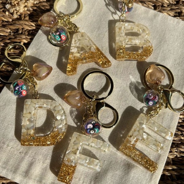 Epoksi Çoklu Silikon Kalıp Düz F Harfi Anahtarlık Reçine Seri Döküm Kalıbı 4 CM 10 Lu