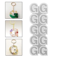 Epoksi Çoklu Silikon Kalıp Düz G Harfi Anahtarlık Reçine Seri Döküm Kalıbı 4 CM 10 Lu
