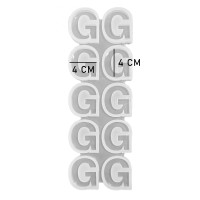 Epoksi Çoklu Silikon Kalıp Düz G Harfi Anahtarlık Reçine Seri Döküm Kalıbı 4 CM 10 Lu