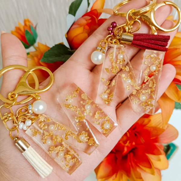 Epoksi Çoklu Silikon Kalıp Düz L Harfi Anahtarlık Reçine Seri Döküm Kalıbı 4 CM 10 Lu