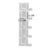 Epoksi Çoklu Silikon Kalıp Düz L Harfi Anahtarlık Reçine Seri Döküm Kalıbı 4 CM 10 Lu