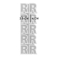 Epoksi Çoklu Silikon Kalıp Düz R Harfi Anahtarlık Reçine Seri Döküm Kalıbı 4 CM 10 Lu