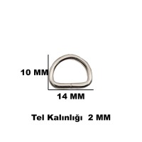 Tahtakale Toptancı Anahtarlık Montaj Halkası D Çanta Bağlantı Halkası 14x10 MM (1000 Adet)  Gümüş