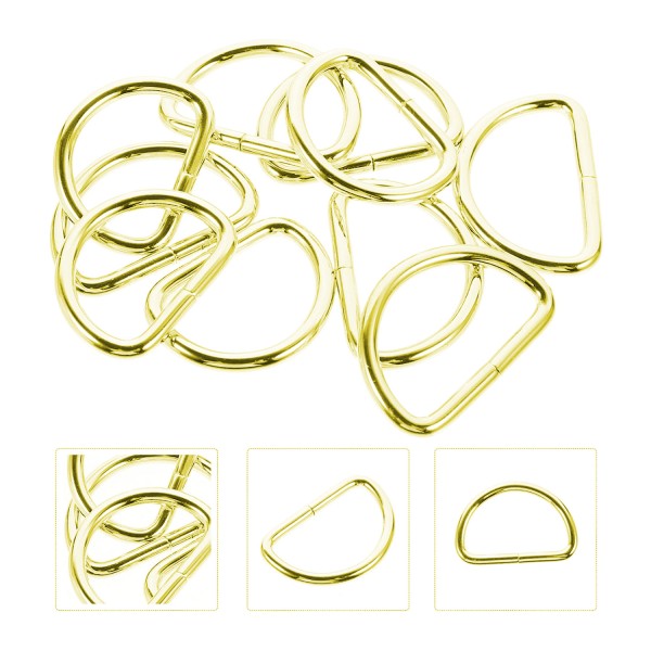 Tahtakale Toptancı Anahtarlık Montaj Halkası D Çanta Bağlantı Halkası 14x10 MM (1000 Adet)  Gold