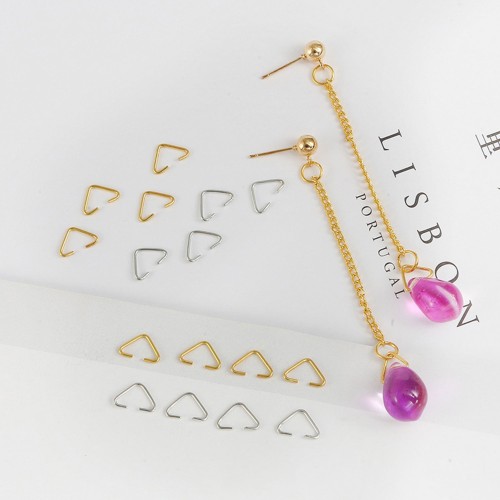 Anahtarlık Montaj Halkası Üçgen Takı Bağlantı Halkası 14x11 MM (100 Adet)  Gold