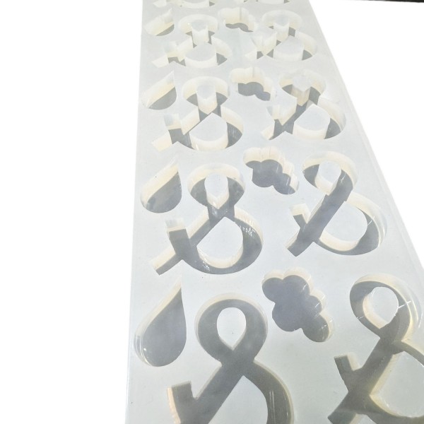Tahtakale Toptancı Epoksi Çoklu Silikon Kalıp Ve (&) İşareti Anahtarlık Reçine Seri Döküm Kalıbı 4 CM 10 Lu