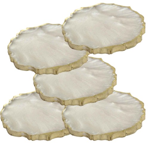 Epoksi Magnet  Yanı Gold Gümüş Varaklı 7 CM  (10  Adet)  Altın