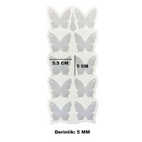 Tahtakale Toptancı Epoksi Reçine Silikon Kalıp Çoklu Kelebek Delikli Anahtarlık Kalıbı 5 CM 10 Lu
