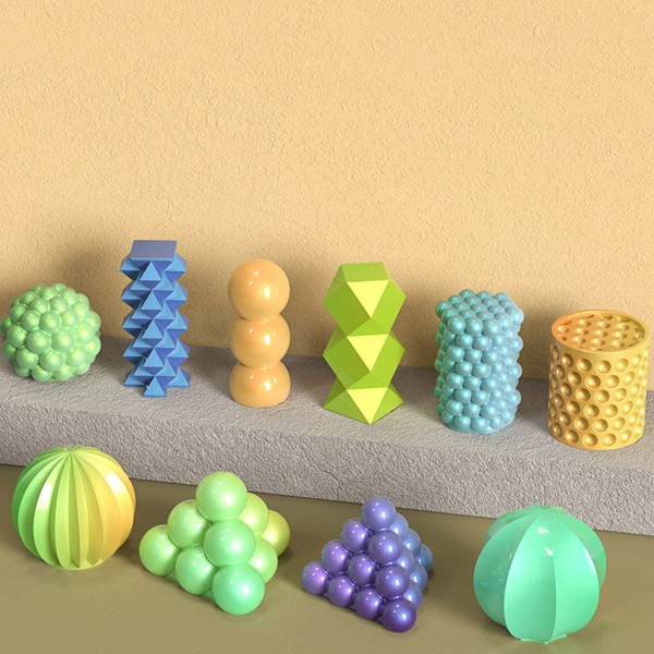 Tahtakale Toptancı Epoksi Reçine Silikon Kalıp Taş Tozu Çizgili Yuvarlak Daire Mum Kalıbı