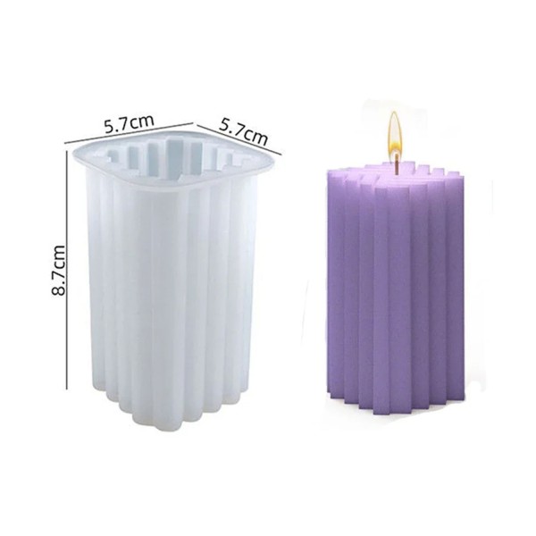 Tahtakale Toptancı Epoksi Reçine Silikon Kalıp Taş Tozu Dikdörtgen Üçgen Dikey Çizgili Mum Kalıbı