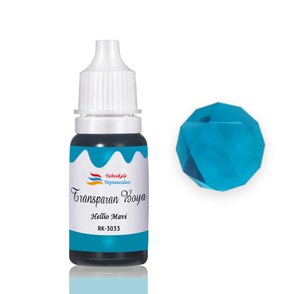 Tahtakale Toptancı Epoksi Reçine Transparan Boya Pigment Şeffaf Epoksi Boyası 20 ML  Hellio Mavi - 3033