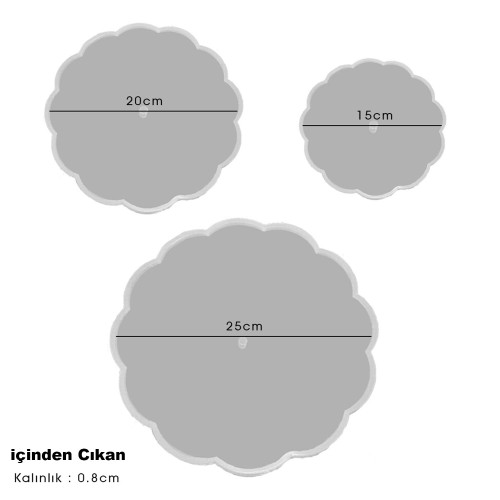 Epoksi Silikon Cupcake Standı Kalıp Papatya 3 Lü Kek Standı