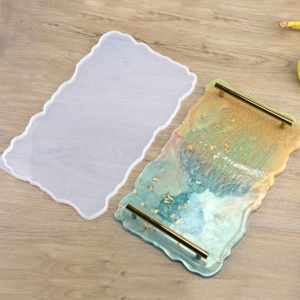 Tahtakale Toptancı Epoksi Silikon Dalgalı Tepsi Kalıbı Dikdörtgen Küçük Boy 17X31 CM Tahtakale Toptancı Epoksi Silikon Dalgalı Tepsi Kalıbı Dikdörtgen Küçük Boy 17X31 CM