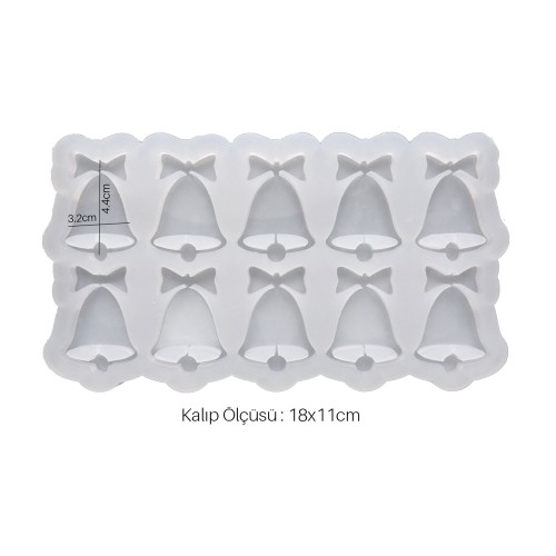 Epoksi Silikon Kalıp Çoklu Yılbaşı Zili Kalıbı 10 Lu