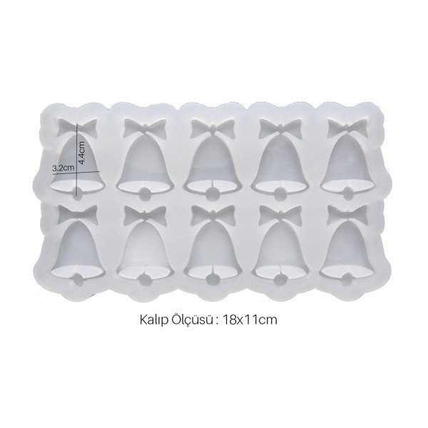 Tahtakale Toptancı Epoksi Silikon Kalıp Çoklu Yılbaşı Zili Kalıbı 10 Lu