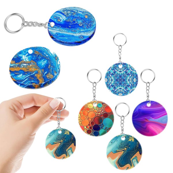 Tahtakale Toptancı Epoksi Silikon Kalıp Delikli Yuvarlak Anahtarlık Kolye Kalıbı 4 Lü