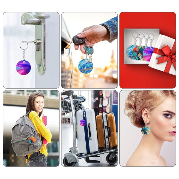 Tahtakale Toptancı Epoksi Silikon Kalıp Delikli Yuvarlak Anahtarlık Kolye Kalıbı 4 Lü