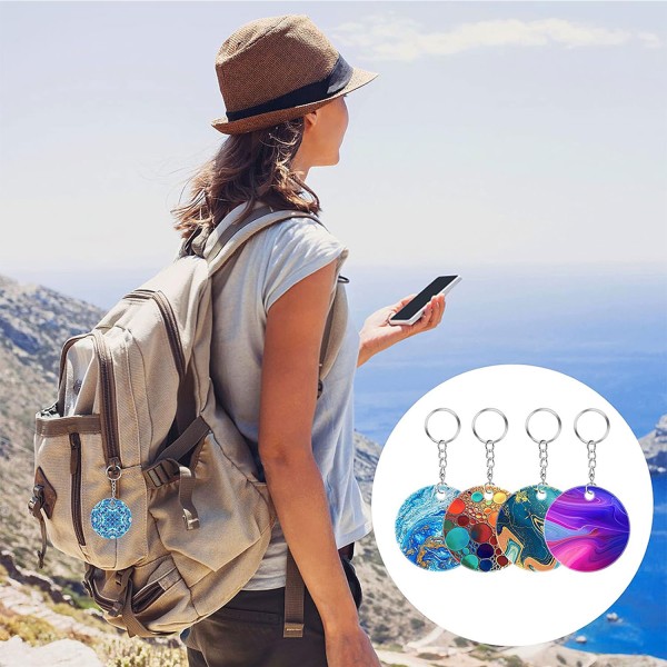 Tahtakale Toptancı Epoksi Silikon Kalıp Delikli Yuvarlak Anahtarlık Kolye Kalıbı 4 Lü