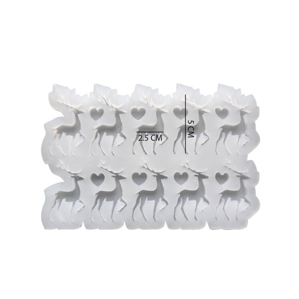 Tahtakale Toptancı Epoksi Silikon Kalıp Geyik Çoklu Yılbaşı Geyiği Kalıbı 10 Lu