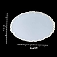 Tahtakale Toptancı Epoksi Silikon Kalıp Oval Dalgalı Tepsi  (Supla) Kalıbnı  YERLİ 25x33.5 CM