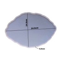 Tahtakale Toptancı Epoksi Silikon Kalıp YERLİ Oval Dalgalı Nişan ve Söz Tepsi Kalıbı 34.5X24.5 CM