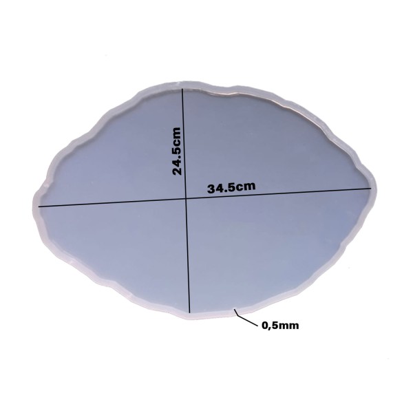 Tahtakale Toptancı Epoksi Silikon Kalıp YERLİ Oval Dalgalı Nişan ve Söz Tepsi Kalıbı 34.5X24.5 CM