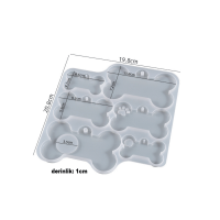 Tahtakale Toptancı Epoksi Silikon Kalıp Kemik Kedi ve Köpek Çoklu Tasma İsimlik Kalıbı