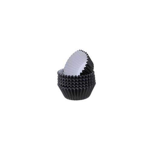 Metalik Folyo Cupcake Kalıbı Muffin Pet Kapsül No:1 (150 Adet)  Siyah