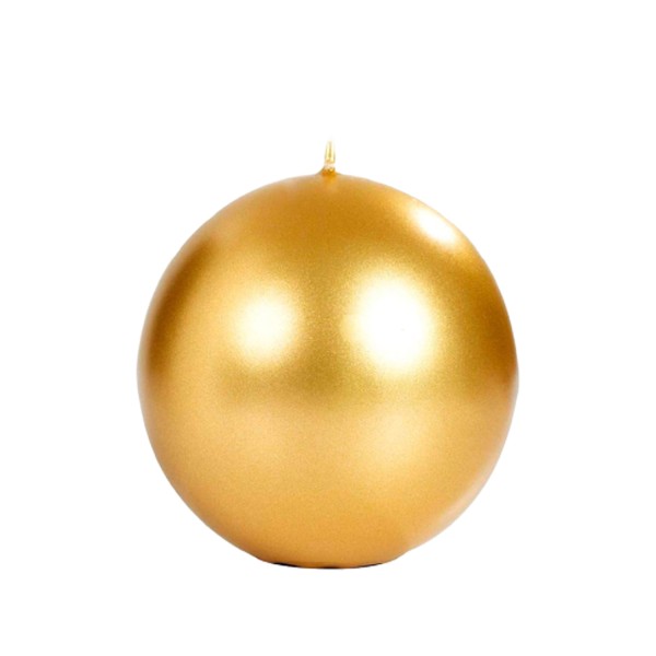 Tahtakale Toptancı Dekoratif Top Mum  Küre Yuvarlak Mum PARLAK Renk 8 CM  Gold