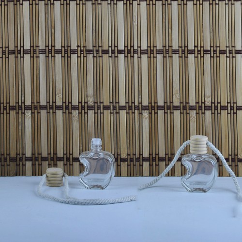 Cam Şişe Parfüm Şişesi Ahşap Kapaklı İpli Apple Modeli  (25 Adet)