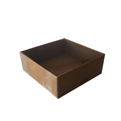 Asetat Kapaklı Karton Kutu Düz Renk 7X7X3 (50 Adet)  Kraft